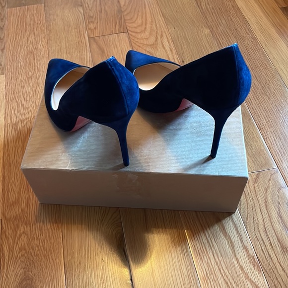 Christian Louboutin Corneille Navy Suede Pump 100 - Picture 3 of 9